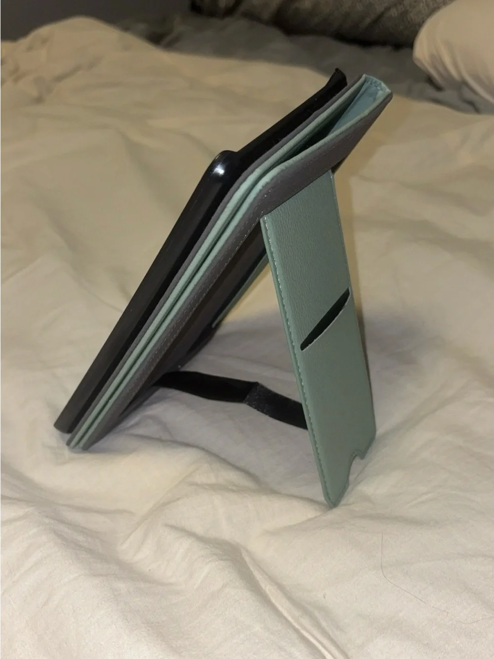 Cobak Sage Green Tablet Case with Card Slot, Magnetic Closure, Hand Strap, Stand